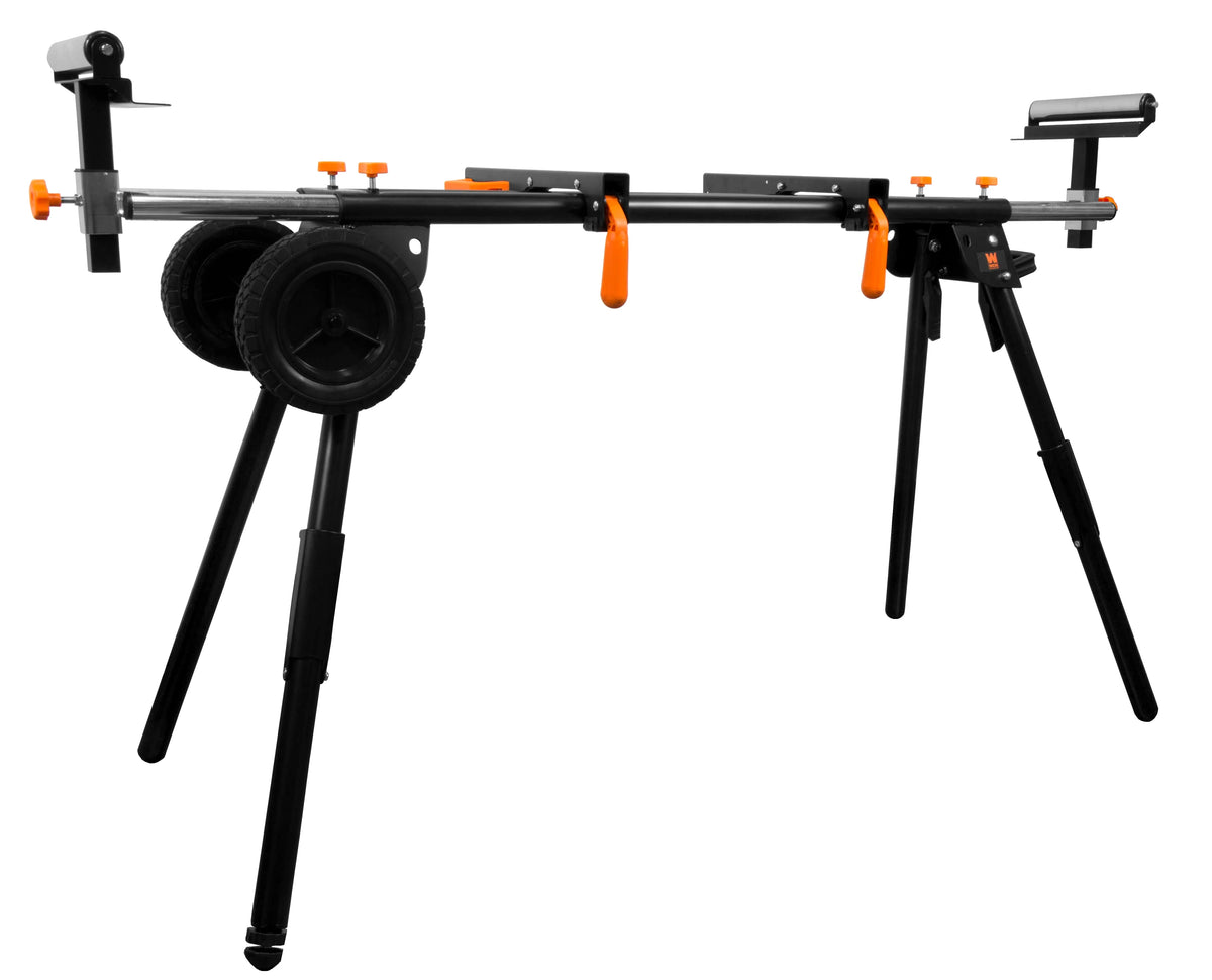 Collapsible Rolling Miter Saw Stand with 3 Onboard Outlets D453776