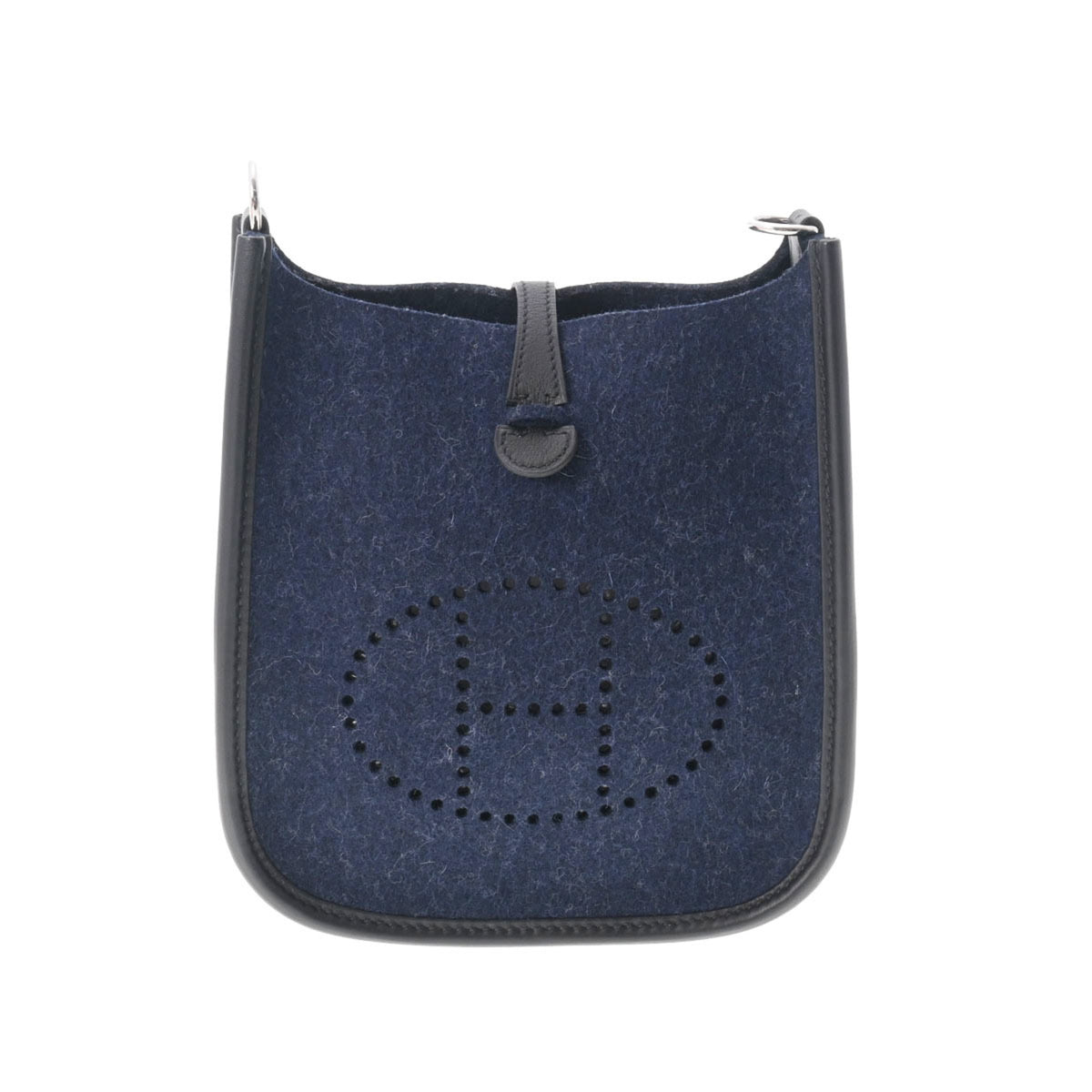 Pre-Owned Navy Felt Shoulder Bag M52157