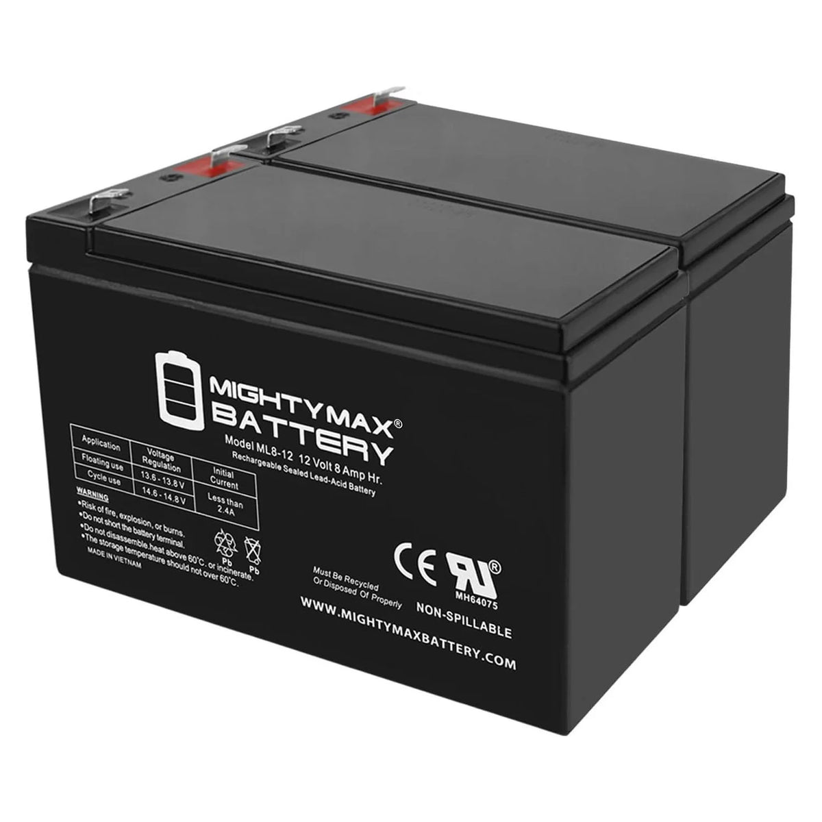 12V 8Ah SLA Battery 2 Pack T18662