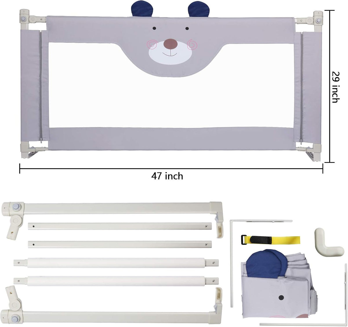 Extra Tall Collapsible Bed Rail for Toddlers Y217174