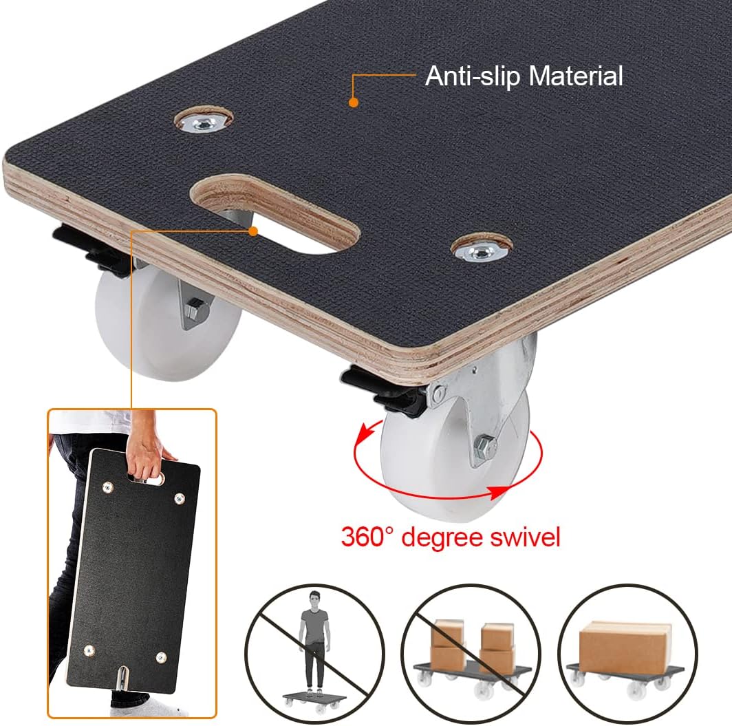 Collapsible Wood Platform Dolly with Handle, 441-lb Load Capacity O4771