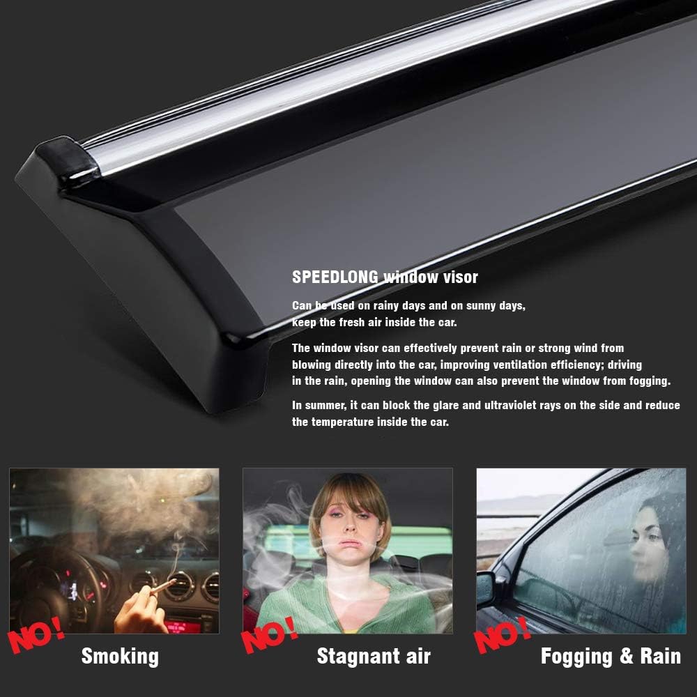 Car Window Visor Vent Shade Deflector Sun/Rain Guards I980927