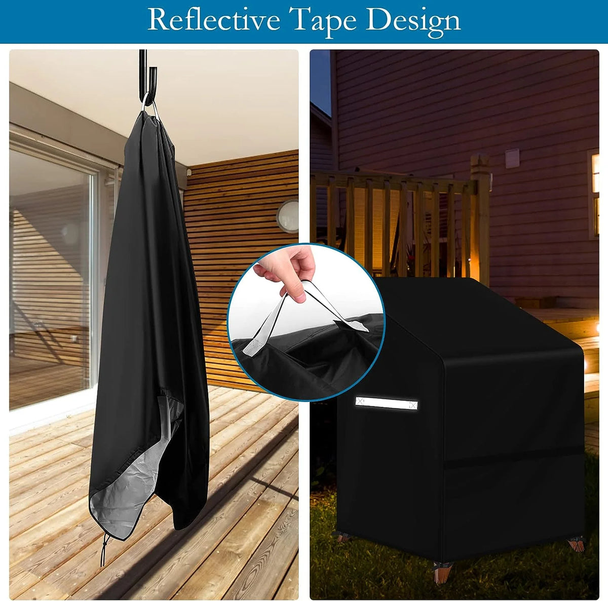 Outdoor Stacking Chair Covers Waterproof Patio Furniture Cover for 4-6 Stackable Chairs M973