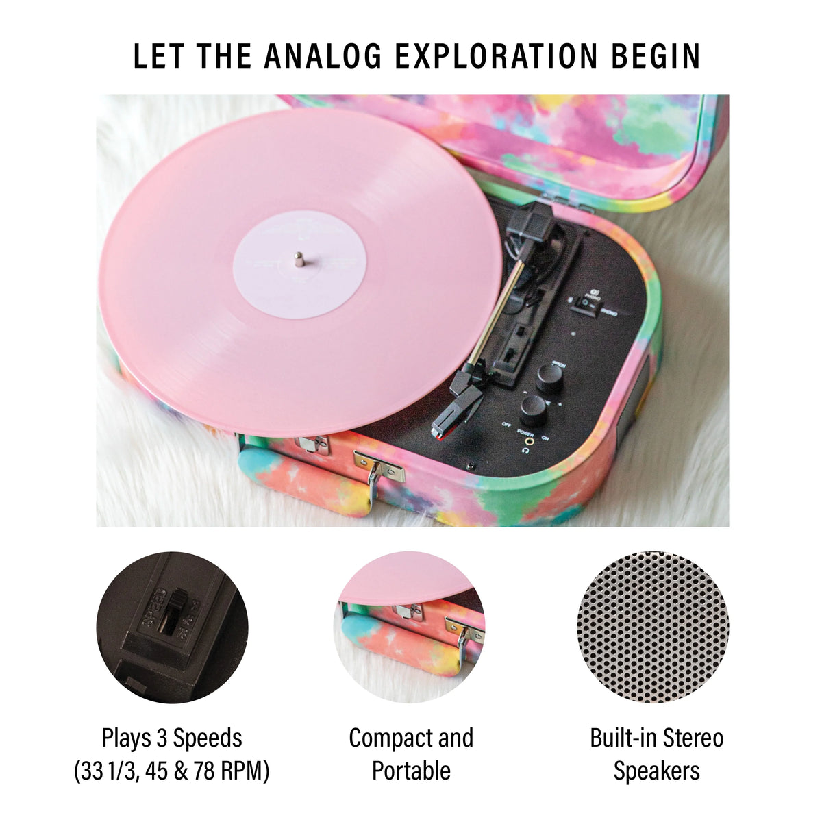 Vinyl Record Player with Speakers with Bluetooth Turntable T691278