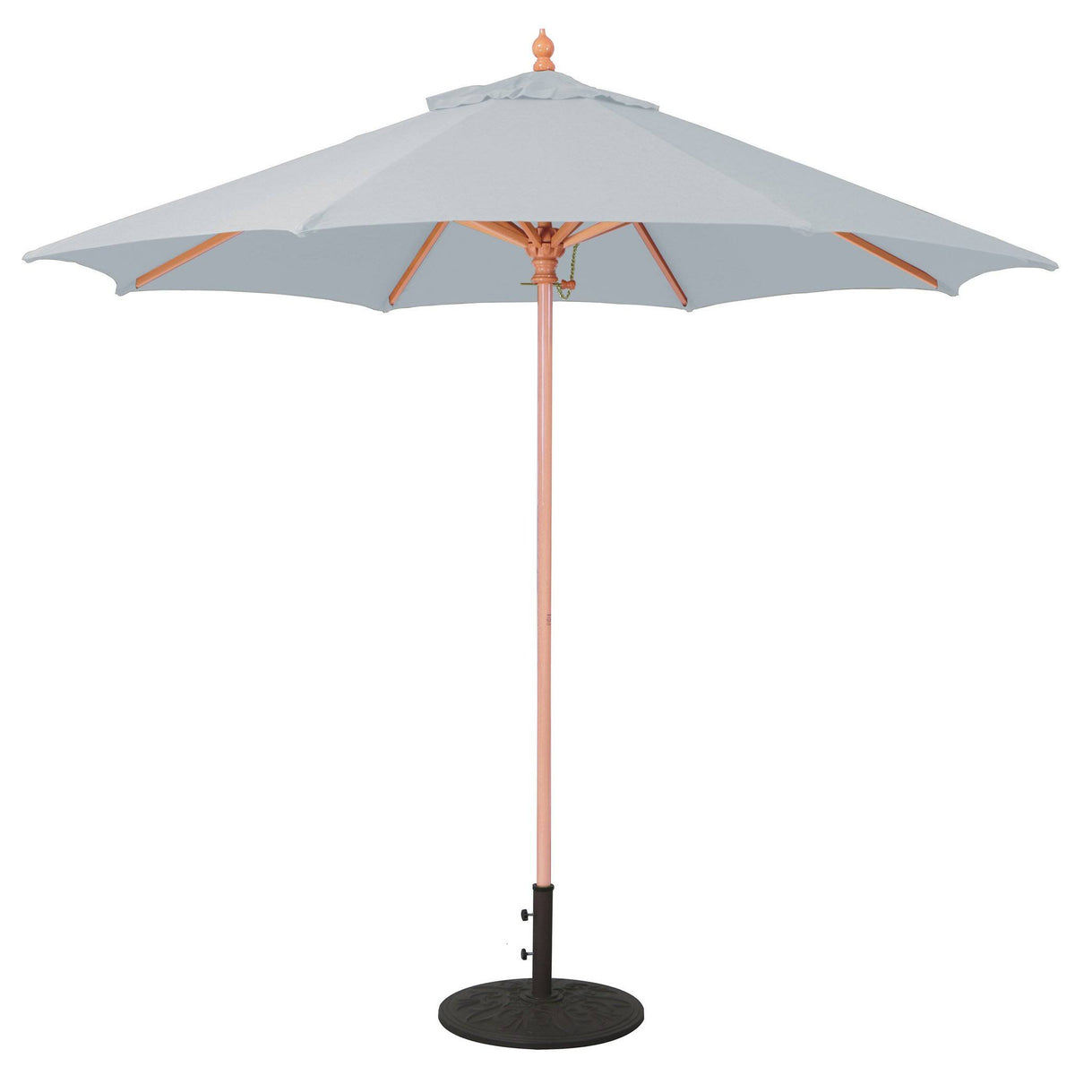 7.5 ft. Light Wood Cafe Black Sunbrella Umbrella X895
