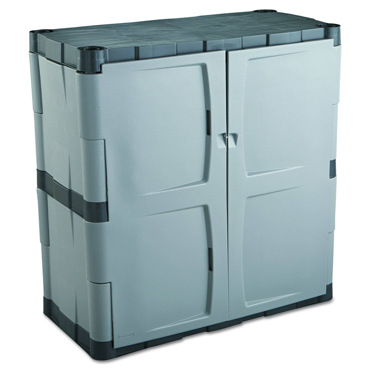 Gray/Black Double-Door Storage Base Cabinet S615119