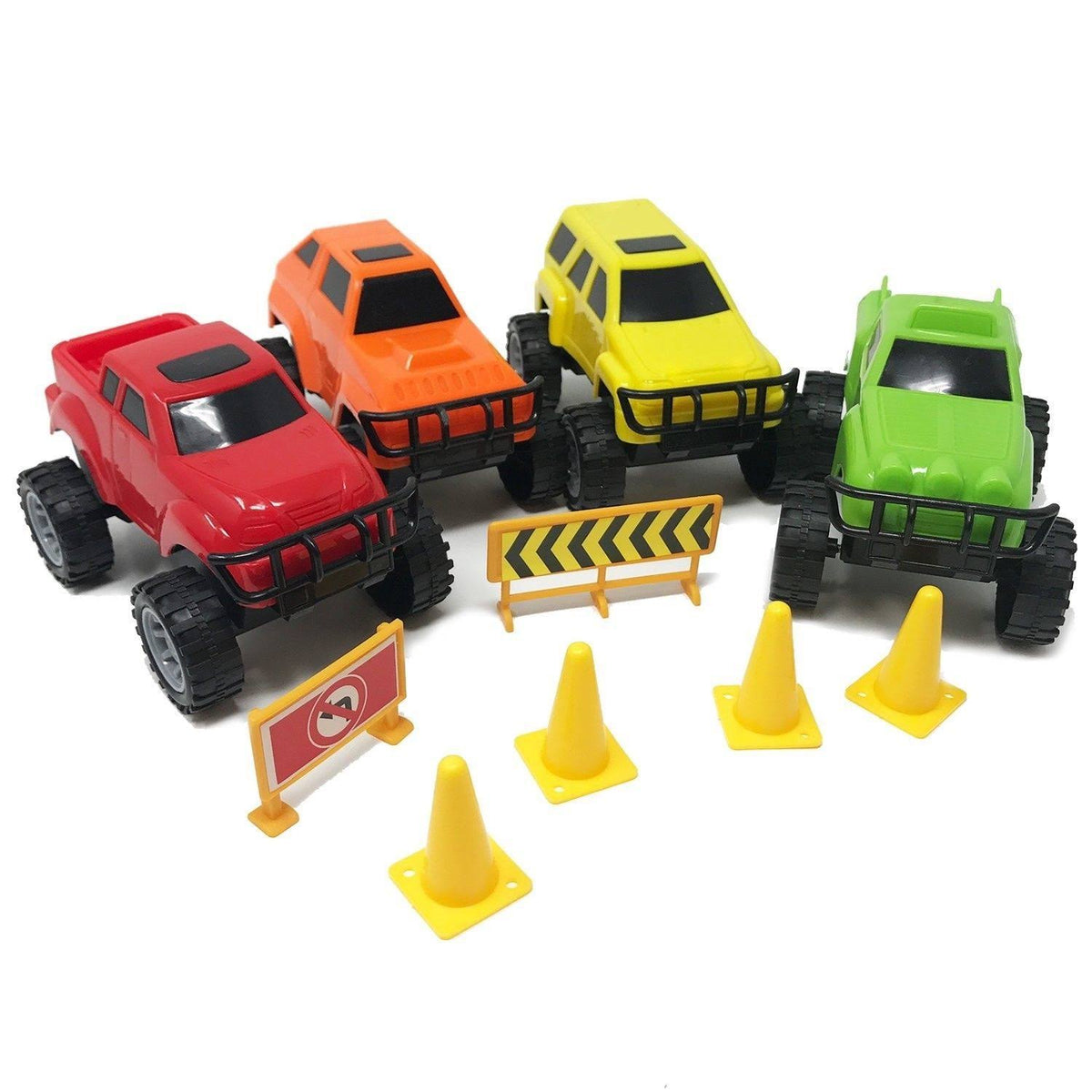 5-in-1 Truck Carrier Toy Trailer with Construction Signs K318