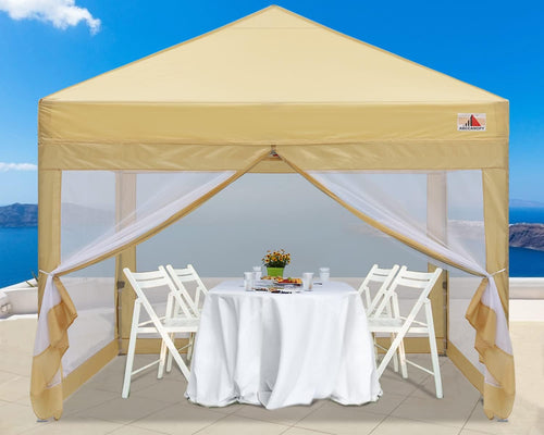 10x10 Pop up Canopy Tent with Mesh Walls and Carry Bag I5651