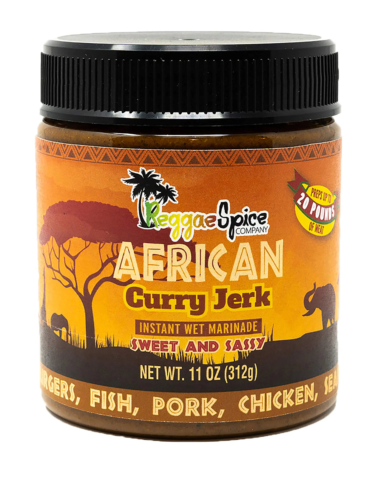 African Curry Jerk Seasoning Wet Rub Marinade Sauce - 11 OZ O417694