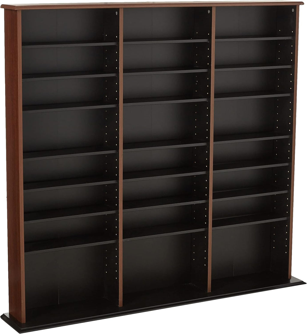 Triple Width Wall Storage Cabinet, Cherry and Black L3440