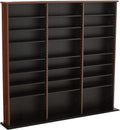 Triple Width Wall Storage Cabinet, Cherry and Black L3440