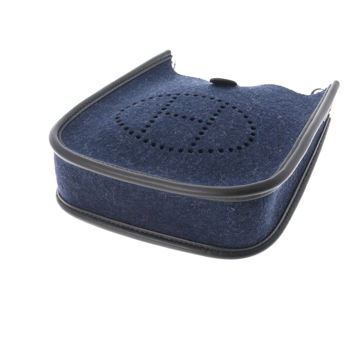 Pre-Owned Navy Felt Shoulder Bag M52157