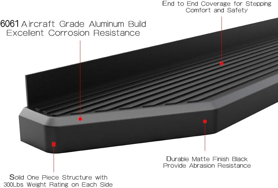 Black Powder Coated Aluminum Running Boards Y57730