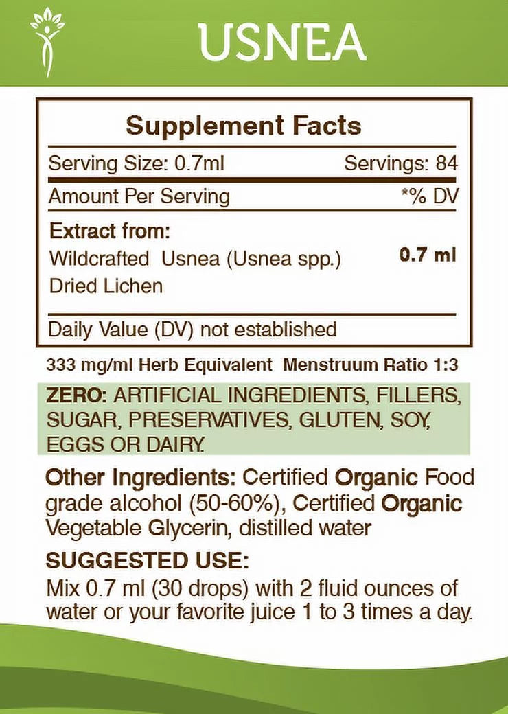 Organic Usnea Tincture 2 oz M9692