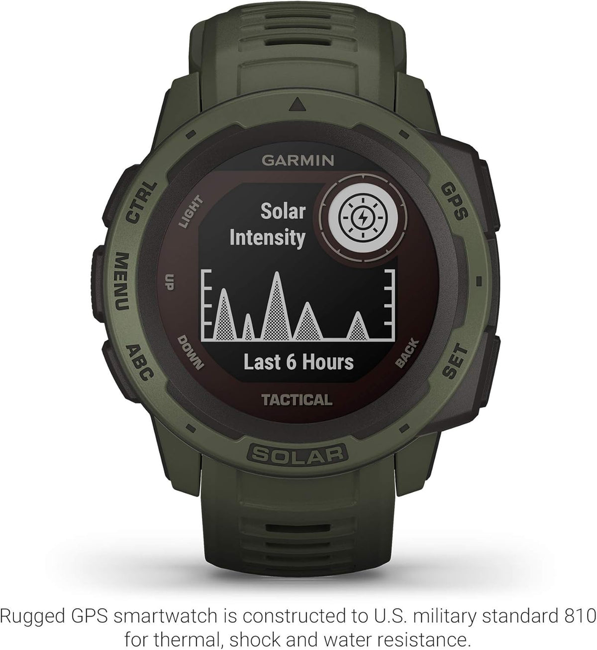 Moss Green Solar-Powered Rugged Outdoor Smartwatch R24216