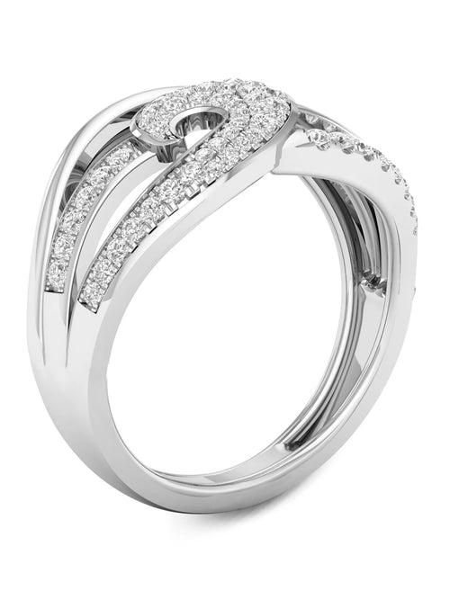 10k White Gold Diamond Swirl Ring V75876