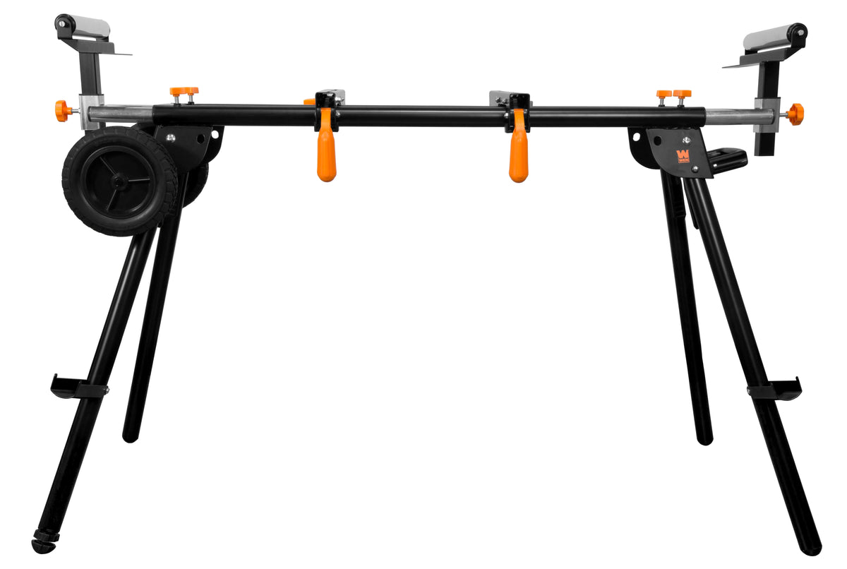 Collapsible Rolling Miter Saw Stand with 3 Onboard Outlets D453776