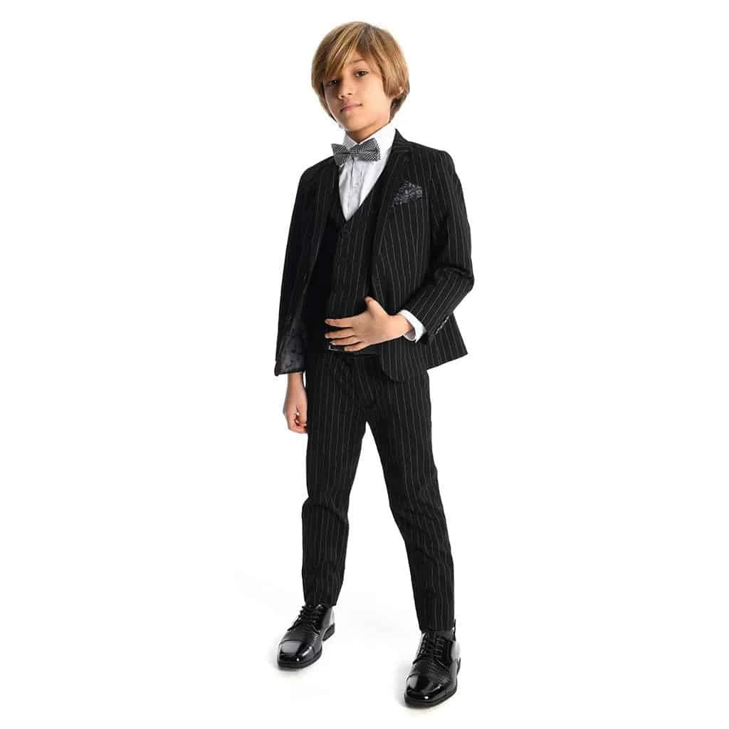 Black Pinstripe Two-Piece Mod Suit K1650