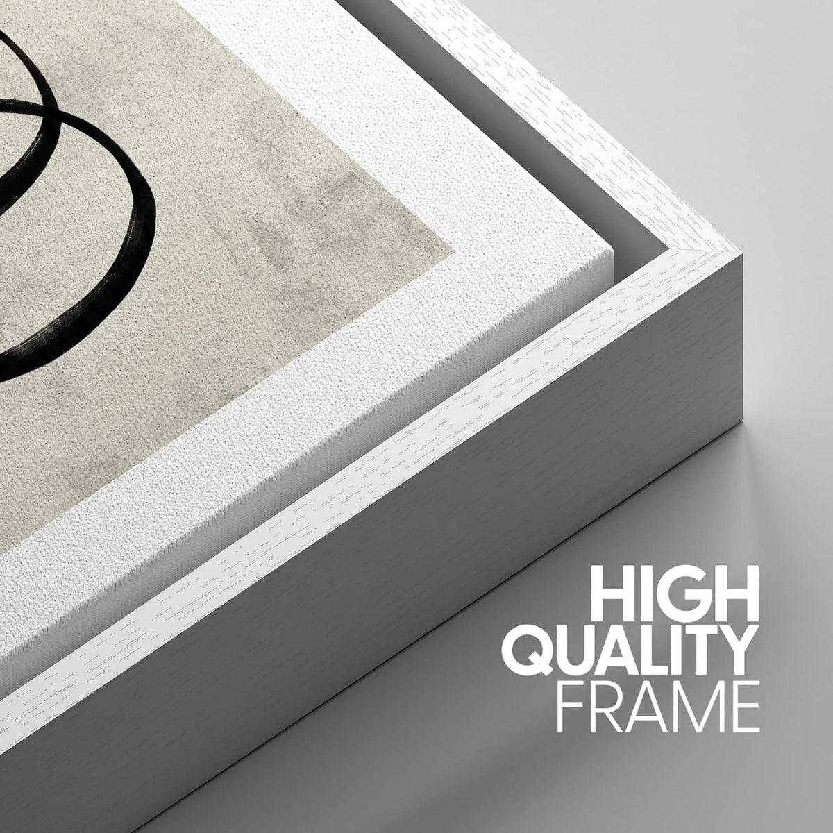 Framed Canvas Print Abstract Modern Art Set 24"x36"x3 White J88042