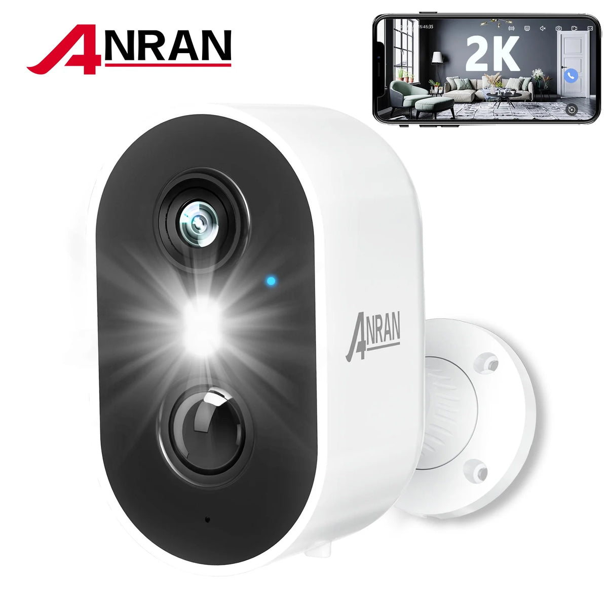 White Outdoor Security Camera with Spotlight S97720