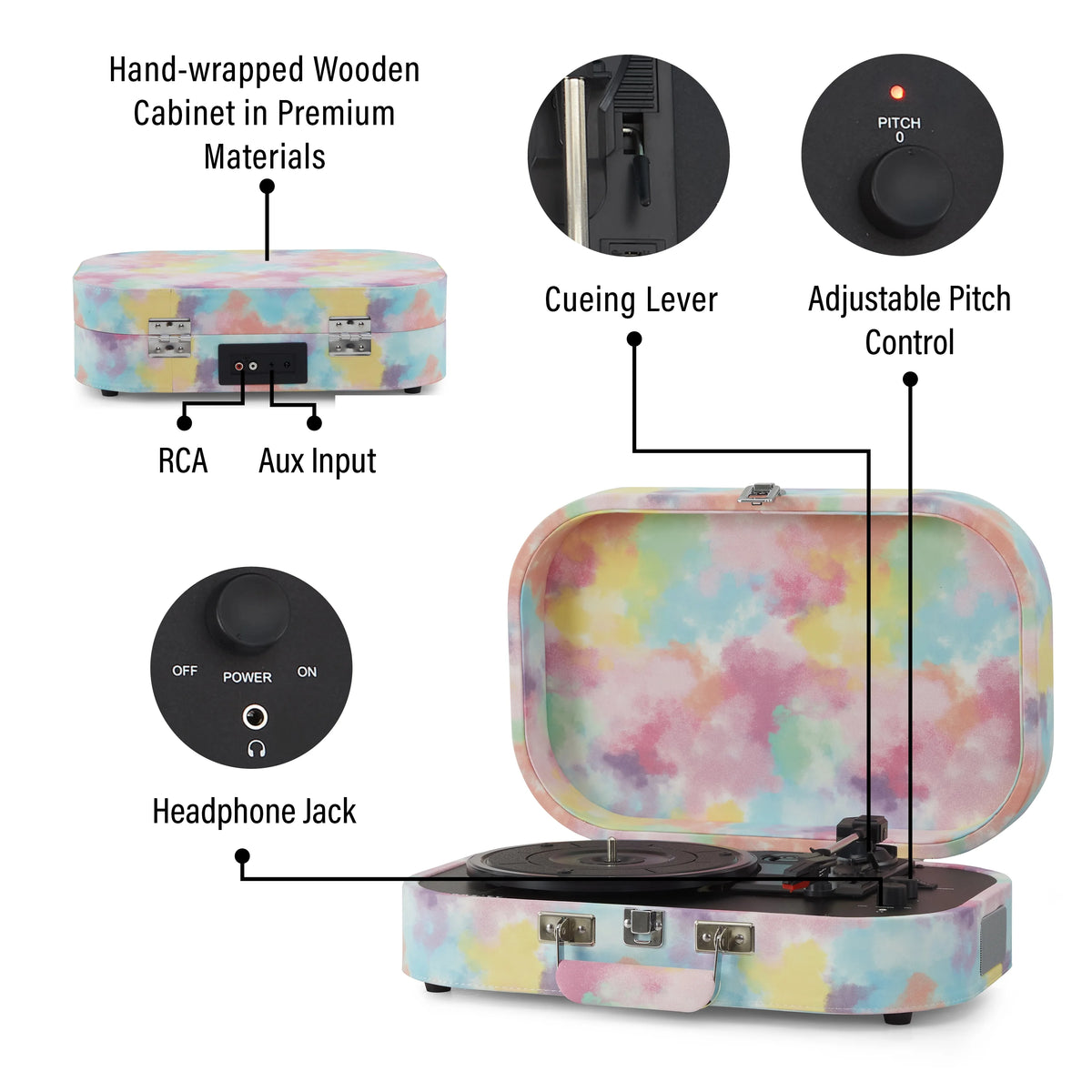 Vinyl Record Player with Speakers with Bluetooth Turntable T691278