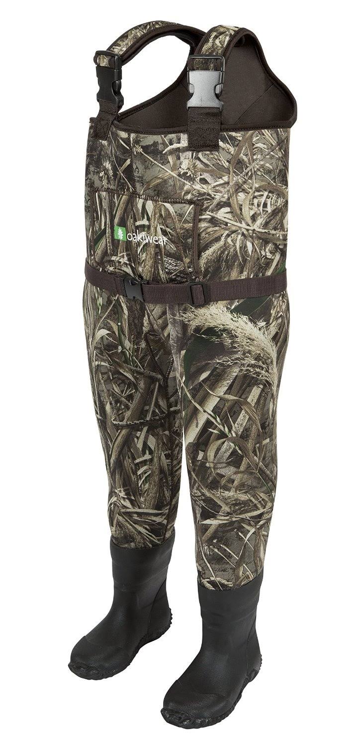 Kids Neoprene Waterproof Fishing Waders Camo 4/5 Green L550711