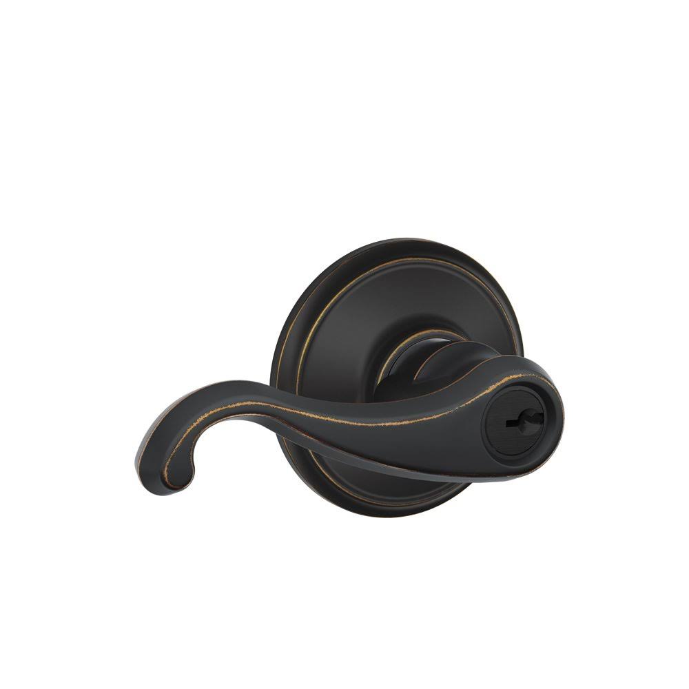 Aged Bronze Keyed Door Lever Z938248