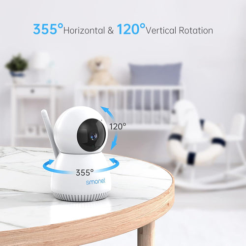 1080P Video Baby Monitor with 2 Cameras Remote Pan Tilt Night Vision Two-Way Talk A6516