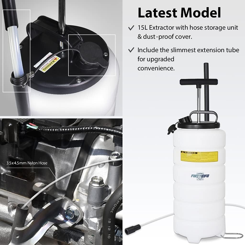15 Liter Manual Oil Fluid Changer Vacuum Extractor Pump with Hose Y994214