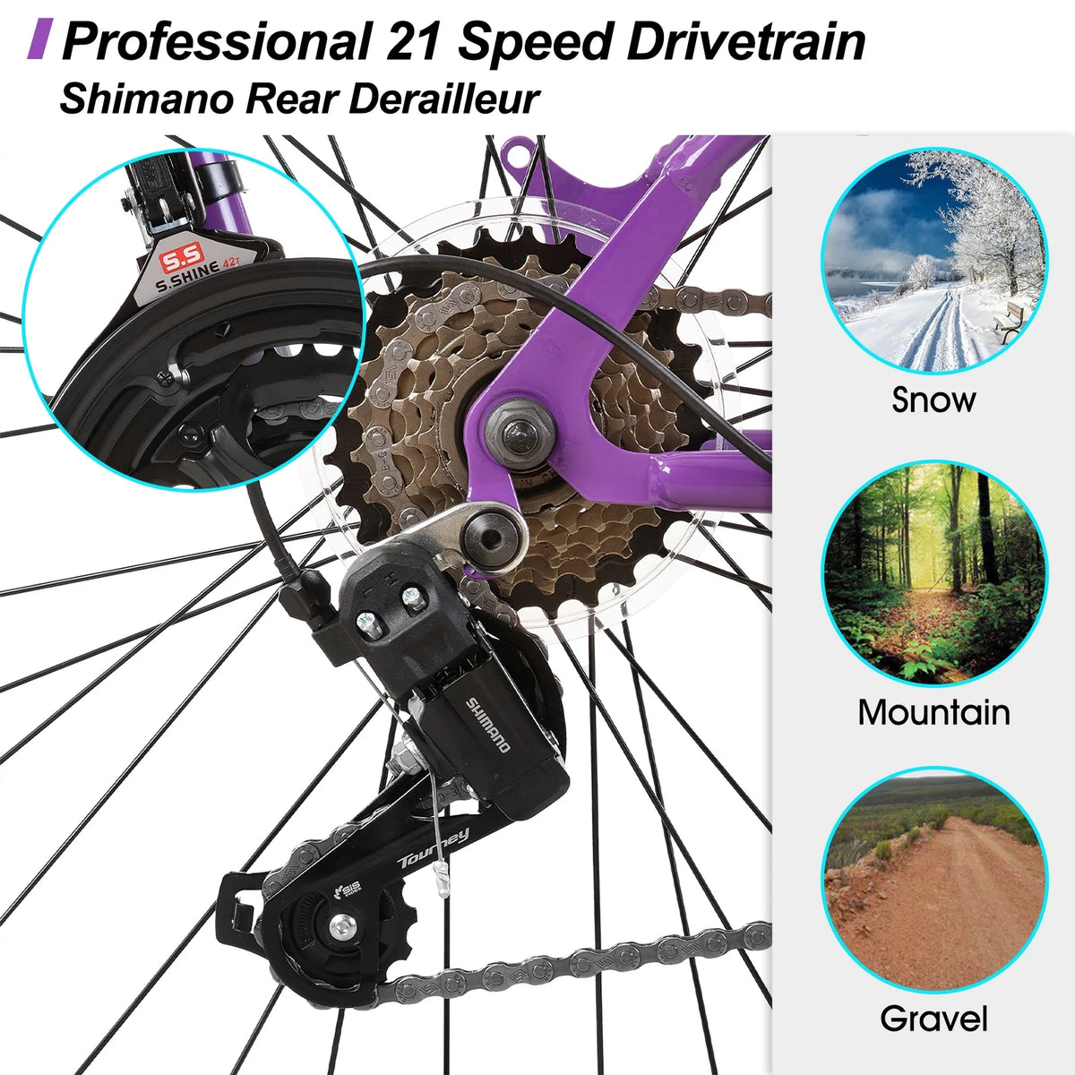 26 inch 21 Speeds Hardtail Mountain Bike U701