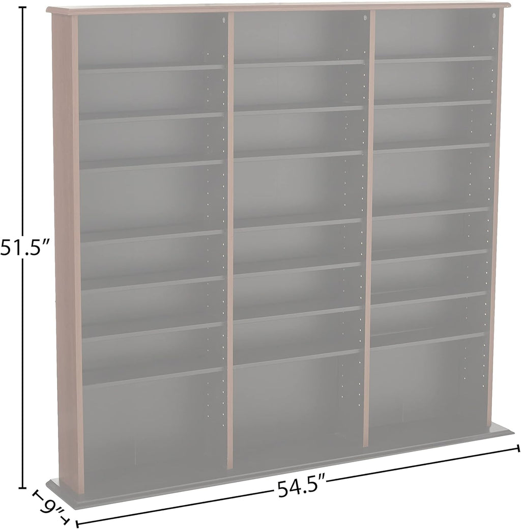 Triple Width Wall Storage Cabinet, Cherry and Black L3440