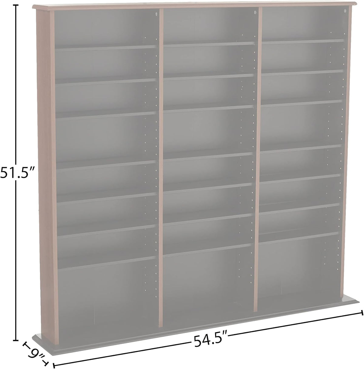 Triple Width Wall Storage Cabinet, Cherry and Black L3440