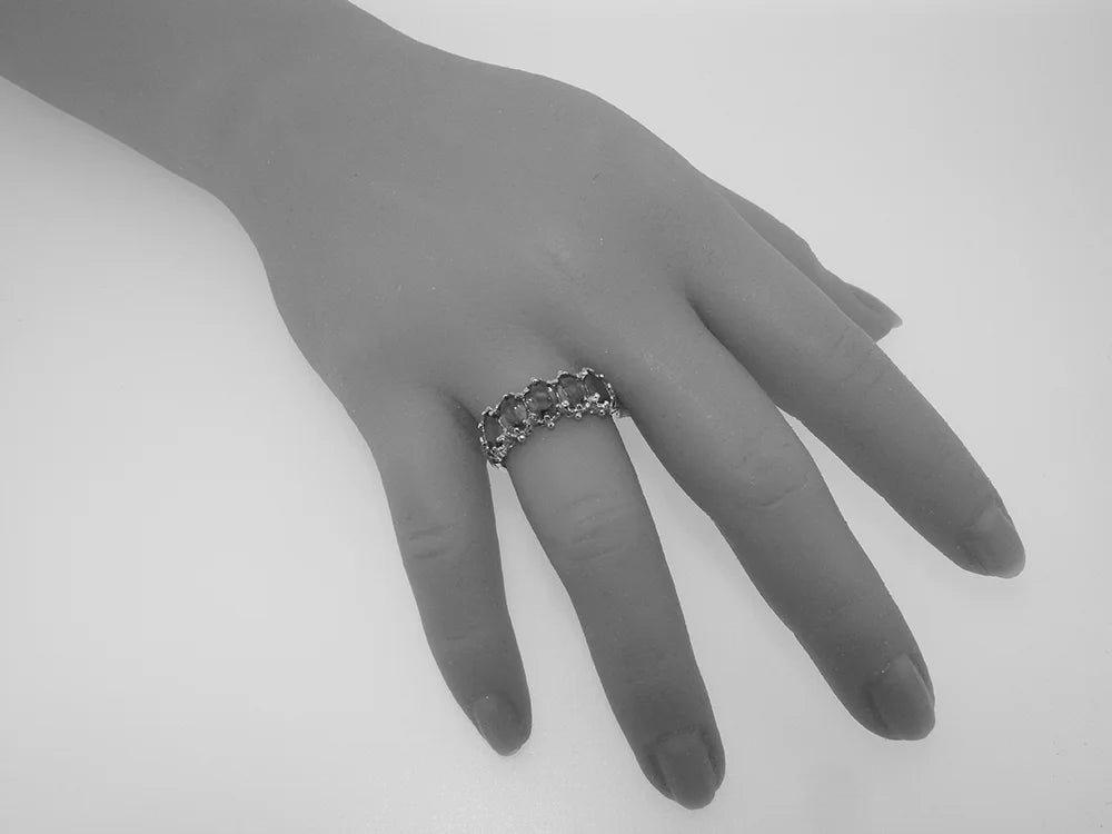 14k Rose Gold Natural Ruby Womens Eternity Ring A891131