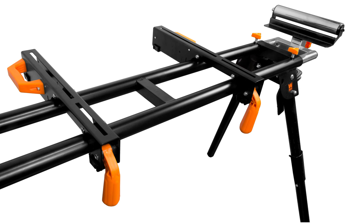 Collapsible Rolling Miter Saw Stand with 3 Onboard Outlets D453776