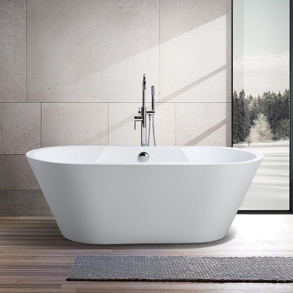 67 in. Acrylic Freestanding Bathtub in White N874