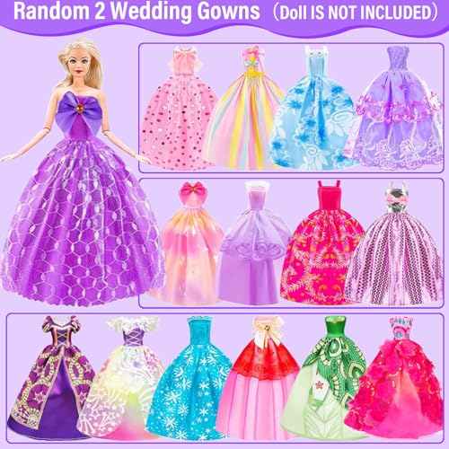 108 Pcs Doll Clothes and Accessories with Purple Doll Closet for 11.5 Inch Doll Q785064
