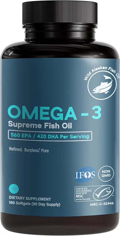 1400 mg Wild Alaskan Fish Oil 180 Softgels W19731
