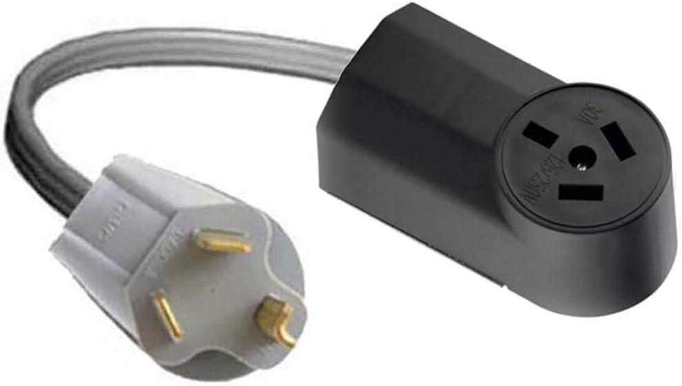 10-30P Male 3-Pin Plug To 10-50R Female 3-Prong Receptacle Adapter S615674
