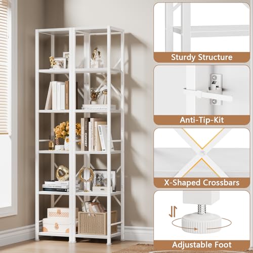 6 Tier Metal and Wood Bookshelf O39657