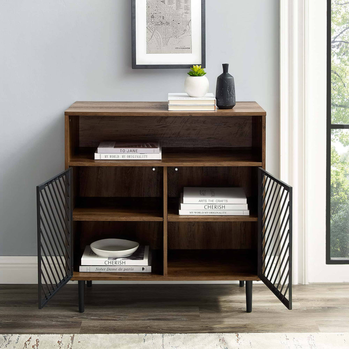 32x22 Metal Door Accent Cabinet T9589