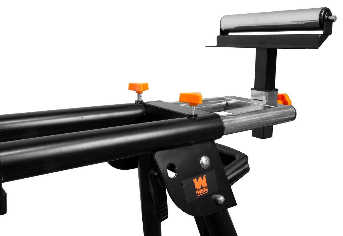 Collapsible Rolling Miter Saw Stand with 3 Onboard Outlets D453776