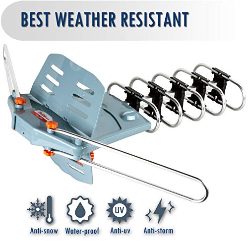 HDTV Antenna Amplified Digital Outdoor Antenna 150 Miles Range with 40FT RG6 Coax Cable I22496