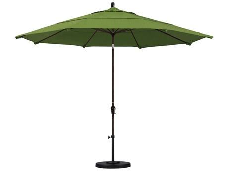 11 ft. Aluminum Market Patio Umbrella with Auto-Tilt Crank Lift D266