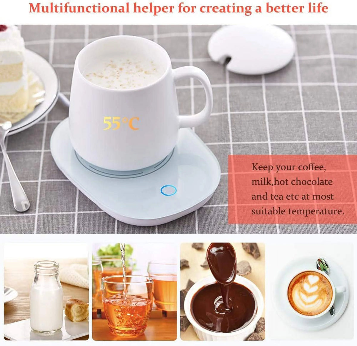 White Touch Screen Coffee Cup Warmer N8180