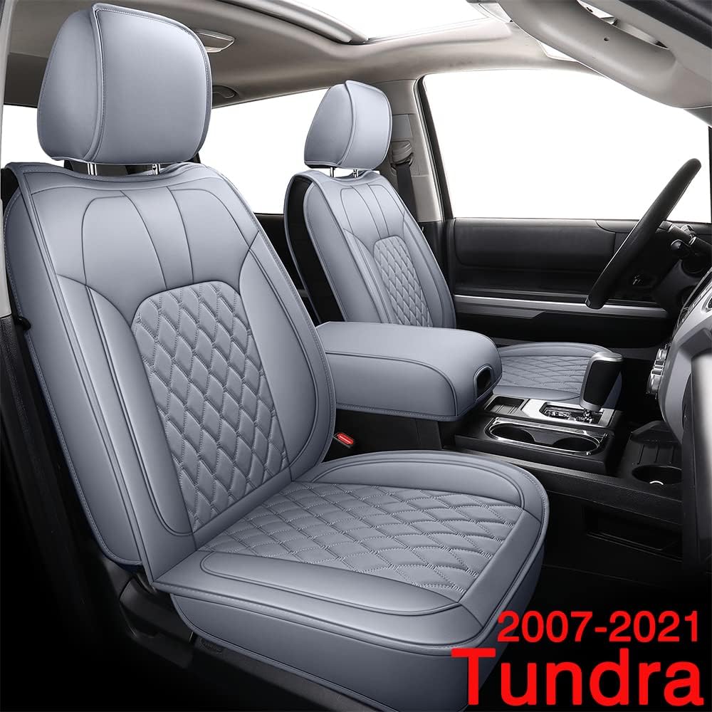 Gray Full Set Water Proof Faux Leather Car Seat Covers O65560