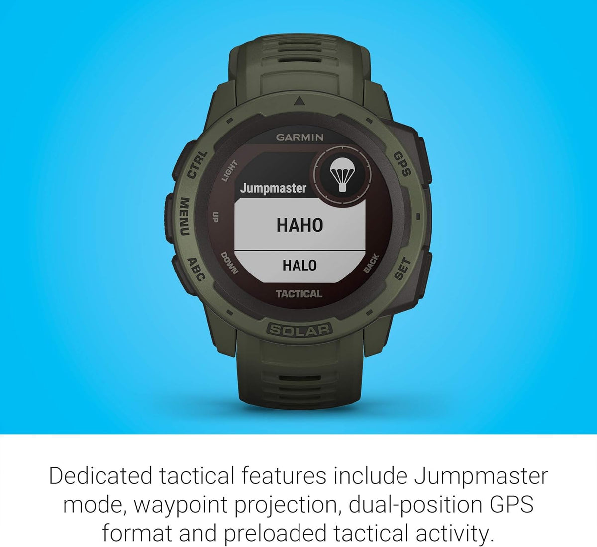 Moss Green Solar-Powered Rugged Outdoor Smartwatch R24216