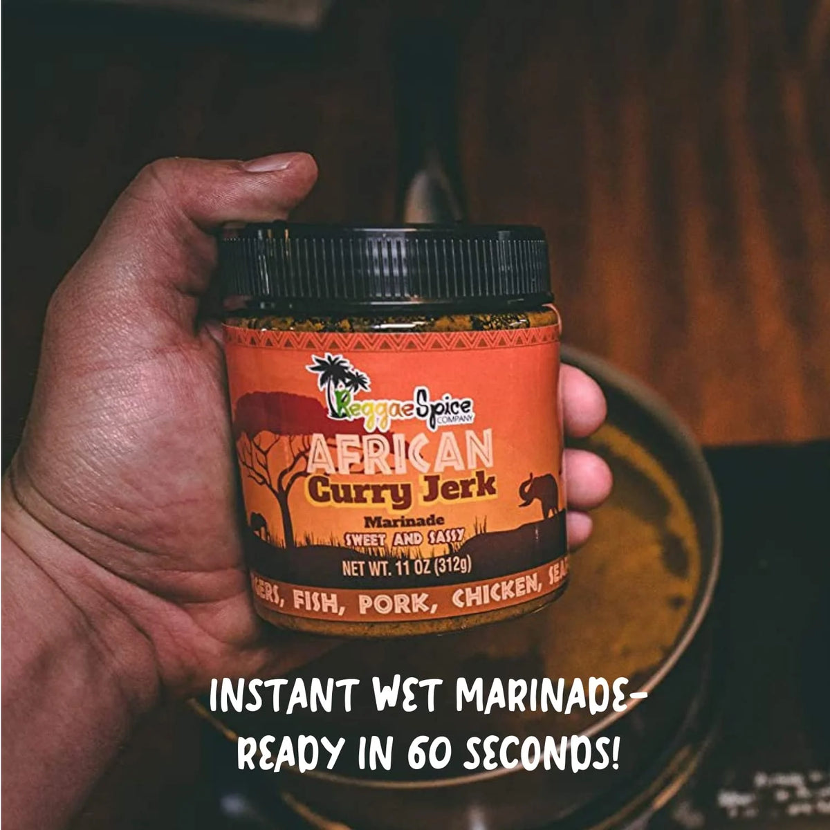 African Curry Jerk Seasoning Wet Rub Marinade Sauce - 11 OZ O417694