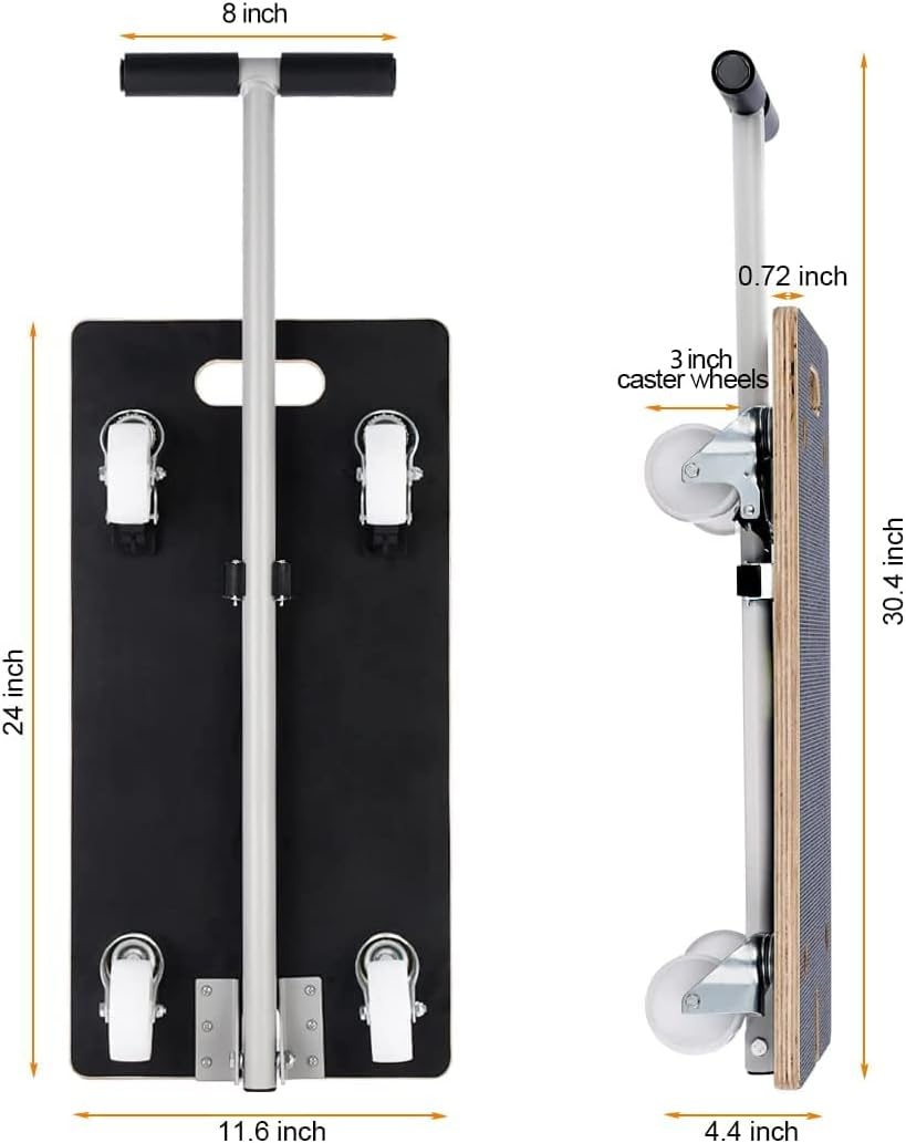Collapsible Wood Platform Dolly with Handle, 441-lb Load Capacity O4771