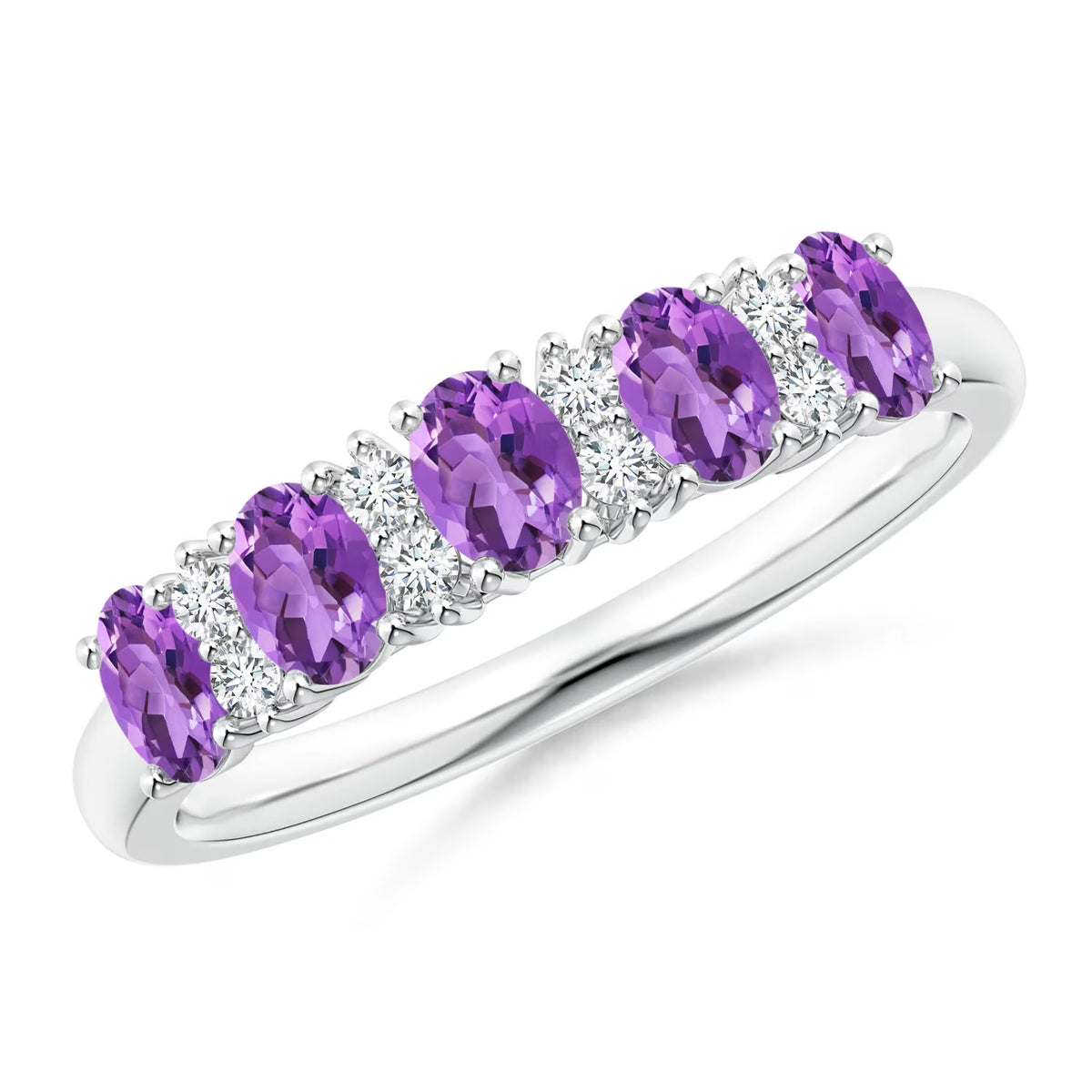 Oval Amethyst 925 Sterling Silver Engagement Ring C450