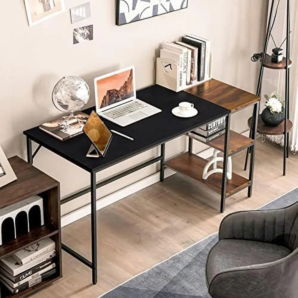 55” Computer Desk with 2-Tier Shelves P24723